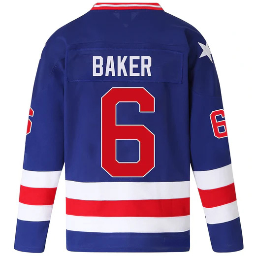 Bill Baker #6 Men's Blue 1980 USA Hockey Jersey