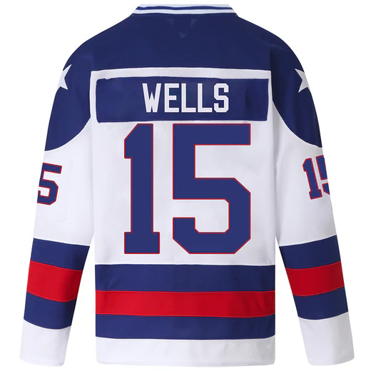 Mark Wells #15 Men's White 1980 USA Hockey Jersey