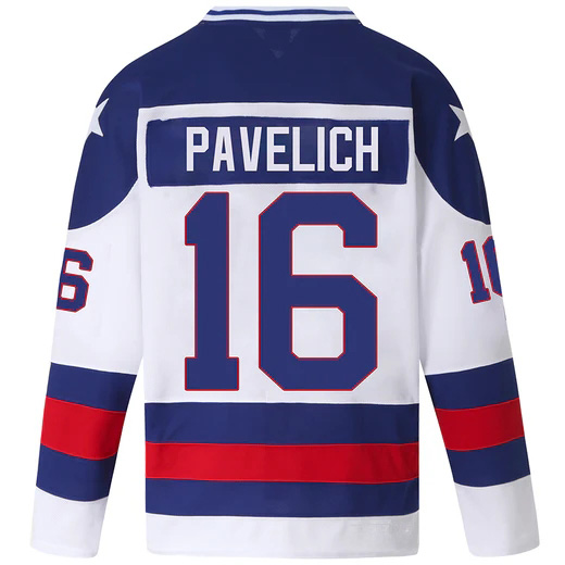 Mark Pavelich #16 Men's White 1980 USA Hockey Jersey