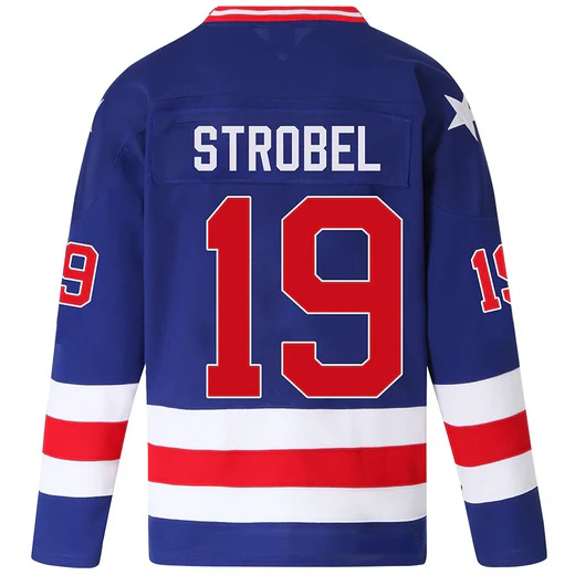 Eric Strobel #19 Men's Blue 1980 USA Hockey Jersey