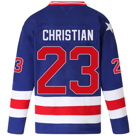 Dave Christian #23 Men's Blue 1980 USA Hockey Jersey