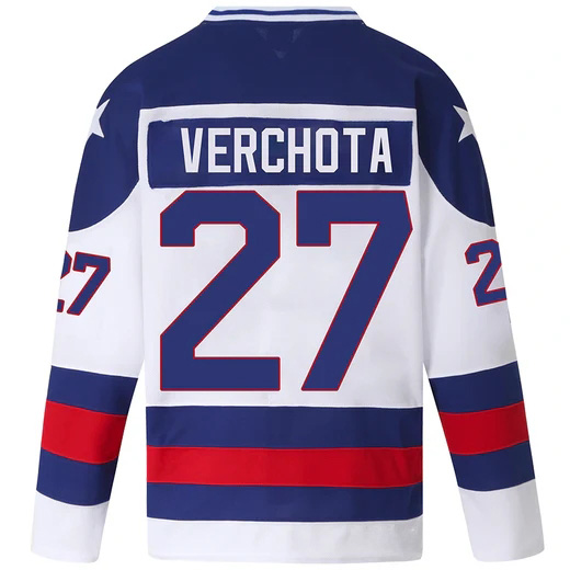 Phil Verchota #27 Men's White 1980 USA Hockey Jersey