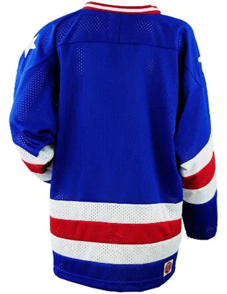 Blank Men's Blue Stitched 1980 USA Hockey Jersey