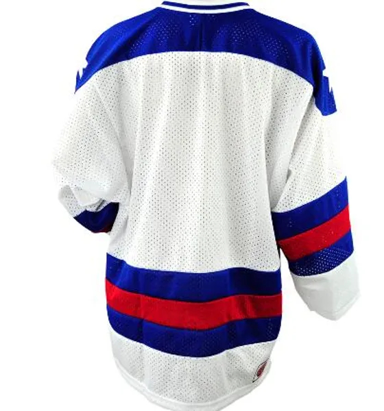 Blank Men's White Stitched 1980 USA Hockey Jersey