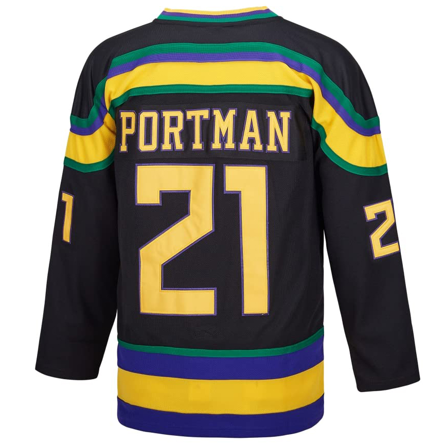 Dean Portman #21 Men's Movie Black Hockey Jersey