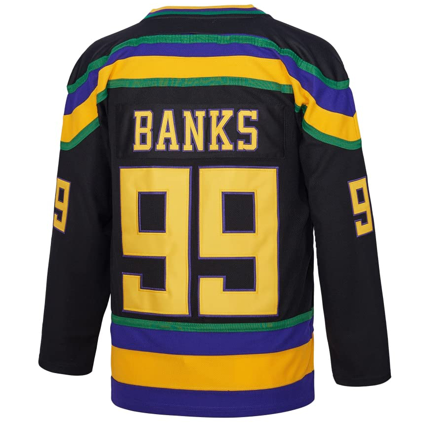 Adam Banks #99 Men's Movie Black Hockey Jersey