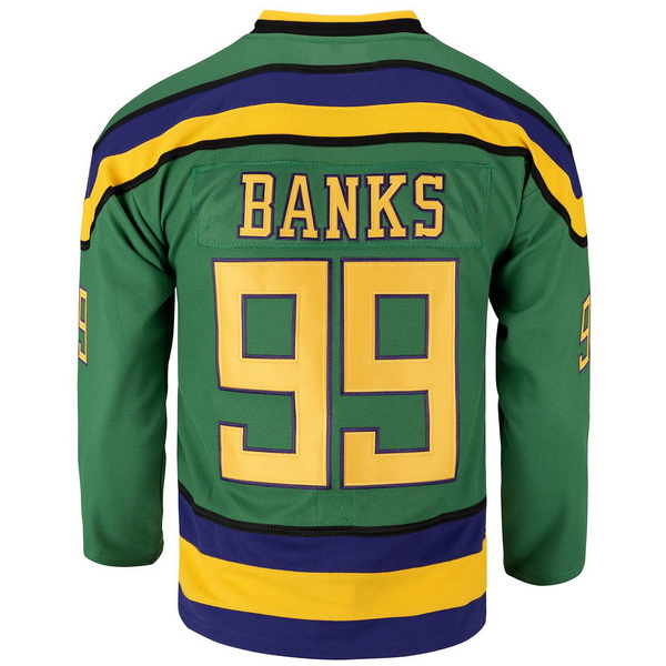 Adam Banks #99 Men's Movie Green Hockey Jersey