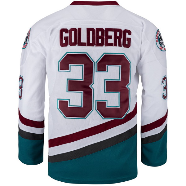 Greg Goldberg #33 Men's White Movie Sport Hockey Jersey