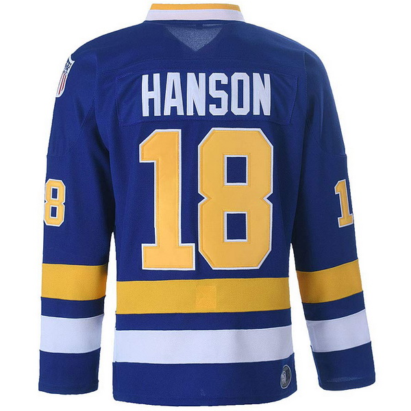 Jeff Hanson #18 Men's Blue Brothers Stitched Hockey Jersey