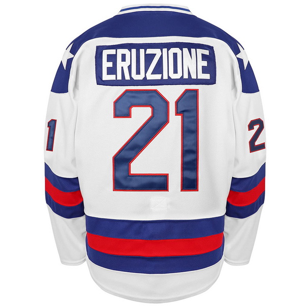 Mike Eruzione #21 Men's White 1980 USA Hockey Jersey