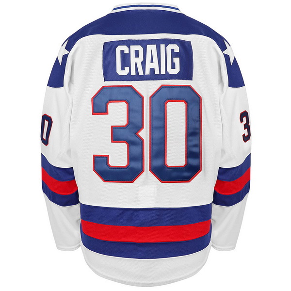 Jim Craig #30 Men's White 1980 USA Hockey Jersey