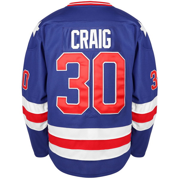 Jim Craig #30 Men's Blue 1980 USA Hockey Jersey