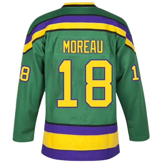 Connie Moreau #18 Men's Green Movie Outdoor Hockey Jersey