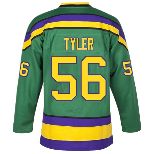 Russ Tyler #56 Men's Green Movie Outdoor Hockey Jersey