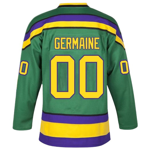 Guy Germaine #00 Men's Green Movie Outdoor Hockey Jersey