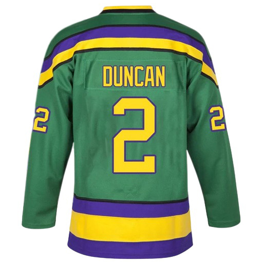 Tommy Duncan #2 Men's Green Movie Stitched Hockey Jersey